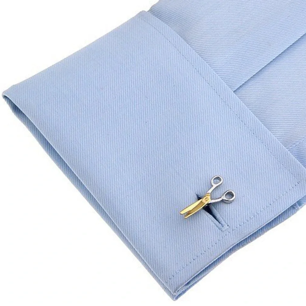 Gold and Silver Scissor Cufflinks - Picture 2 of 15
